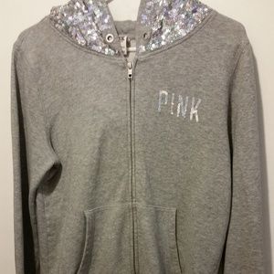 Pink Hooded Silver Bling Jacket
